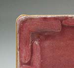 Cranberry glazed antique patterned Tray